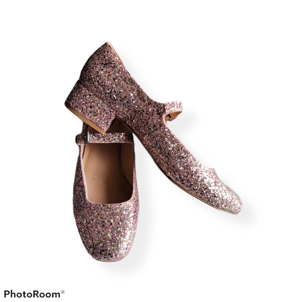 Madewell Glitter Platform Mary Jane Shoes - Pink - Picture 2 of 5